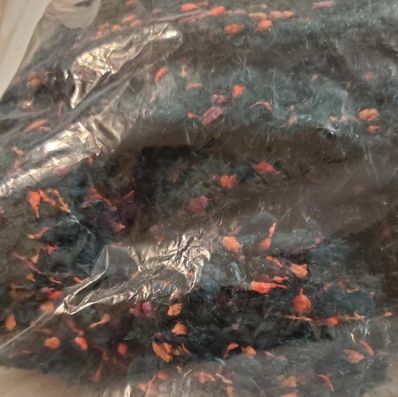 Anthropologie Pommed Bridget Eyelash Throw Blanket - green with colorful flecks! - Picture 7 of 7